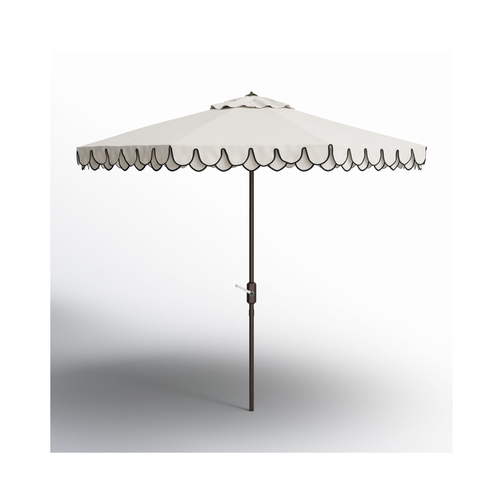 Iago Outdoor Umbrella, Brown, Ivory/Black