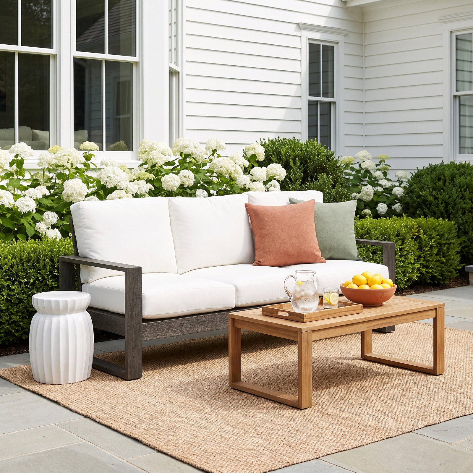 Toyea Patio Sofa, Cast Silver, 30” H x 79” W x 29.5” L