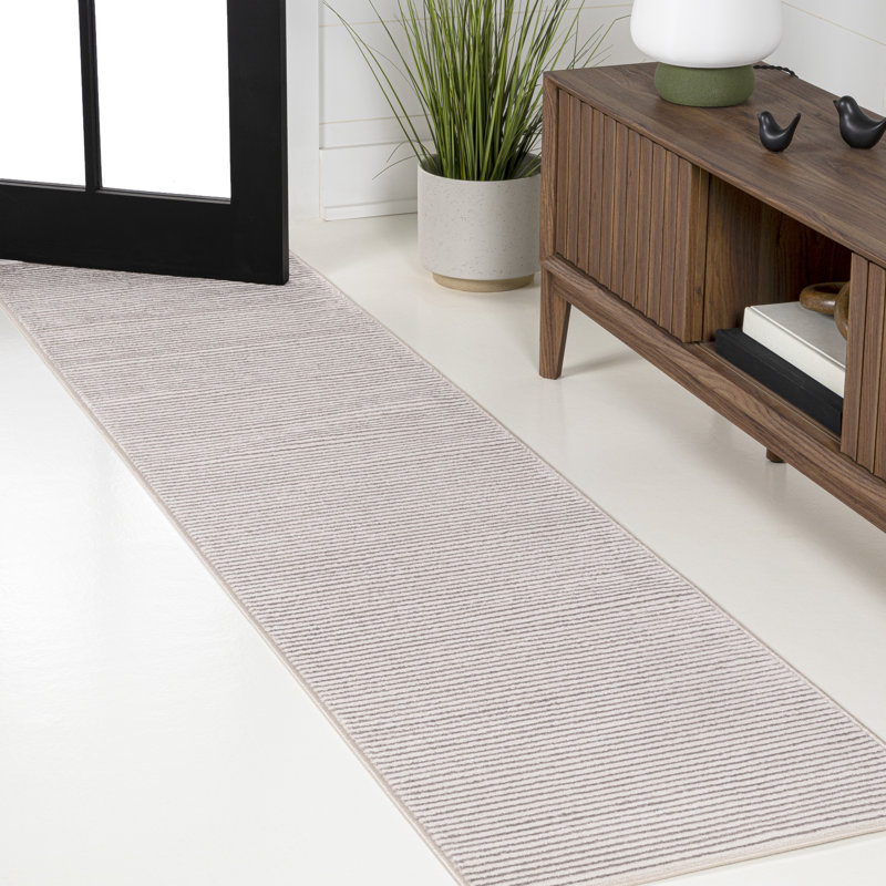 Tapis crème / argent Wolcott, Tapis de couloir 2 pi x 8 pi