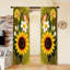 Rideau filtrant la lumière à motif de tournesols et de papillons 2PCS, décoration florale artistique, passe-tringle facile à suspendre, rideaux toutes saisons pour la décoration du salon et de la chambre à coucher-129198744