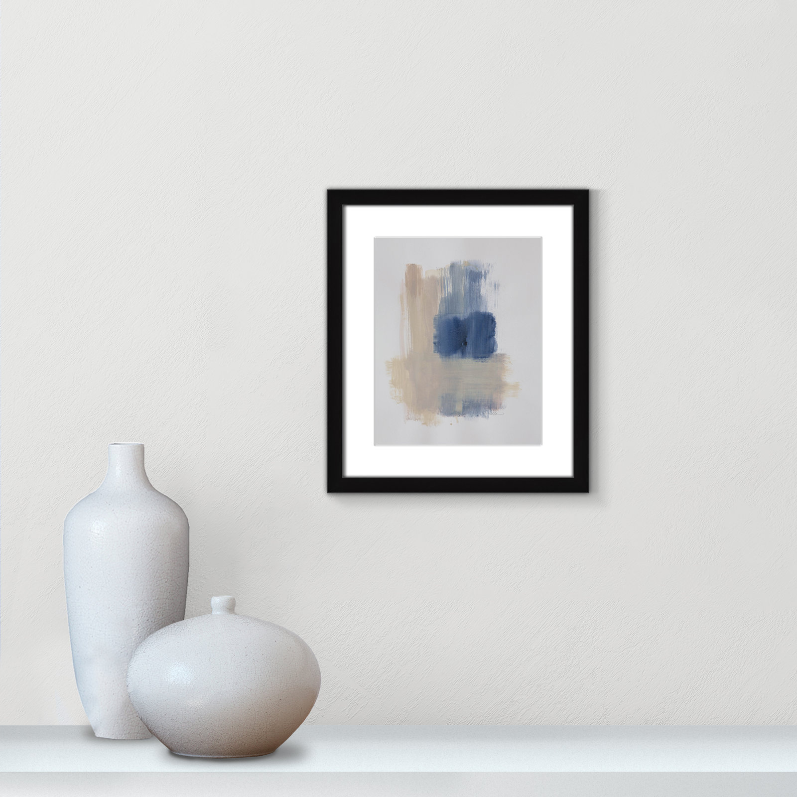 Macathurn "Powder Room Wash III" Print, Black Matted Picture Framed, 15" H x 13" W x 1.25" D