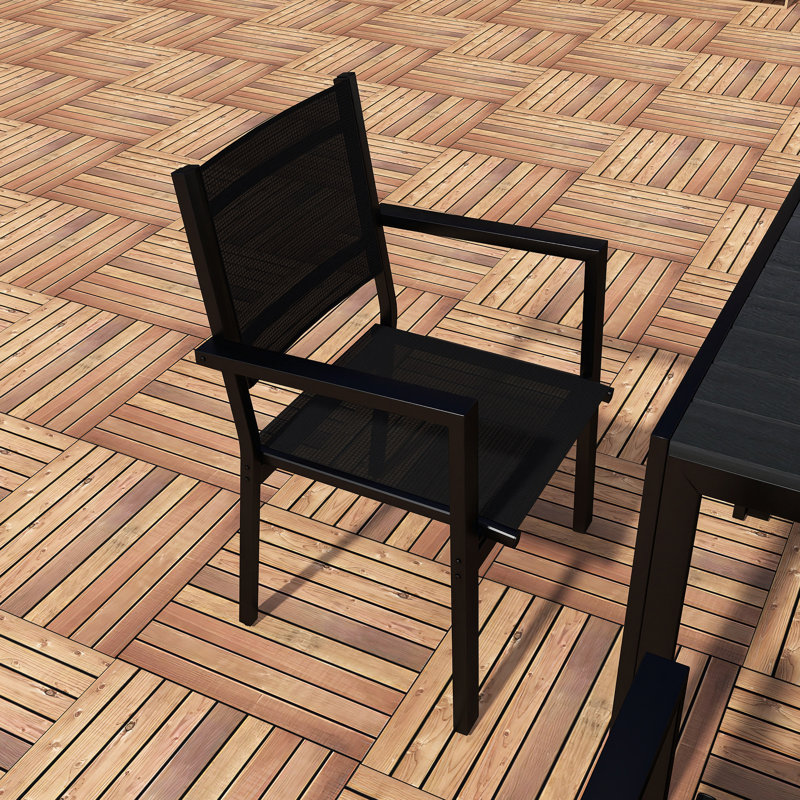 Ensemble de table et chaises d'extérieur en acier de haute qualité, Noir