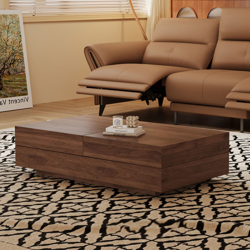Extending Coffee Table 120 to 208cm, Rectangle Walnut Finish with Storage Fast Dispatch From UK Warehouse – Dispatched Within 2 Days