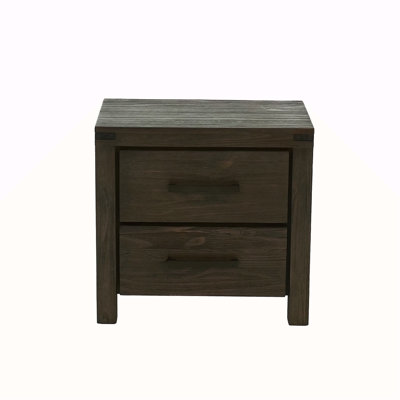 Table de chevet 2 tiroirs en espresso
