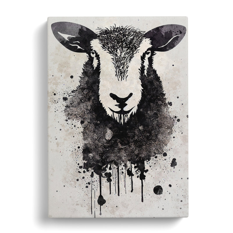 Sheep Graffiti No.1 - Wrapped Canvas, 50cm H x 35cm W x 3cm D