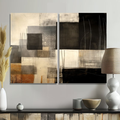 «Black Mid Century Fusion II - Abstract Midcentury», art mural noir