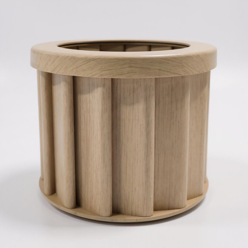 Round Strata Planter SM - Beige Brown, 5.13" H x 6.25" W x 6.25" D, Beige Brown