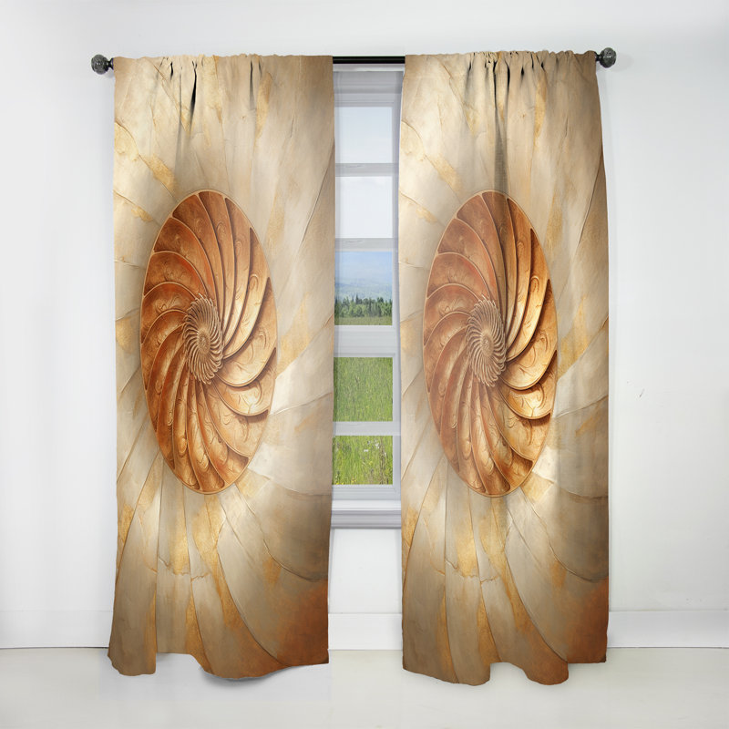 Lockport - Modern Spiral Abstract Room Darkening Curtain - 1 Panels, 52" W x 63" L