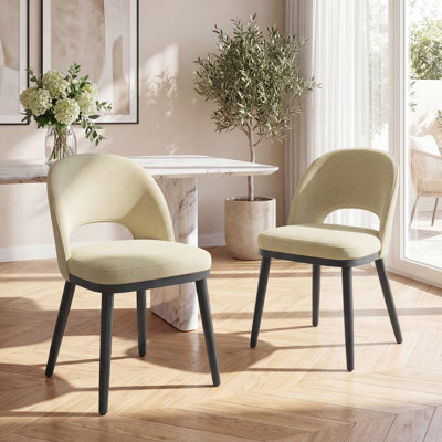 Chaises de salle à manger modernes rembourrées de 47 cm de hauteur avec pieds en bois