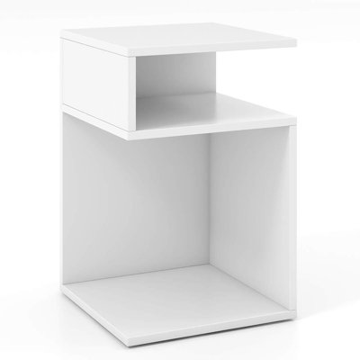 Ebern Designs 2pcs S-shaped Side Table For Small Space Morden End Table W/s-shaped Frame White