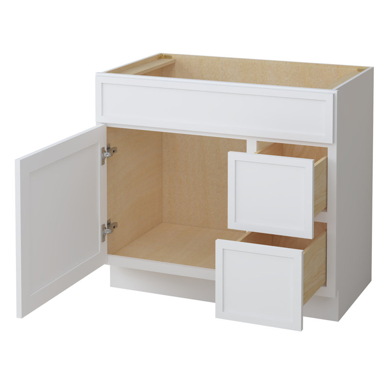 Base de meuble-lavabo simple 36 po seulement, Blanc