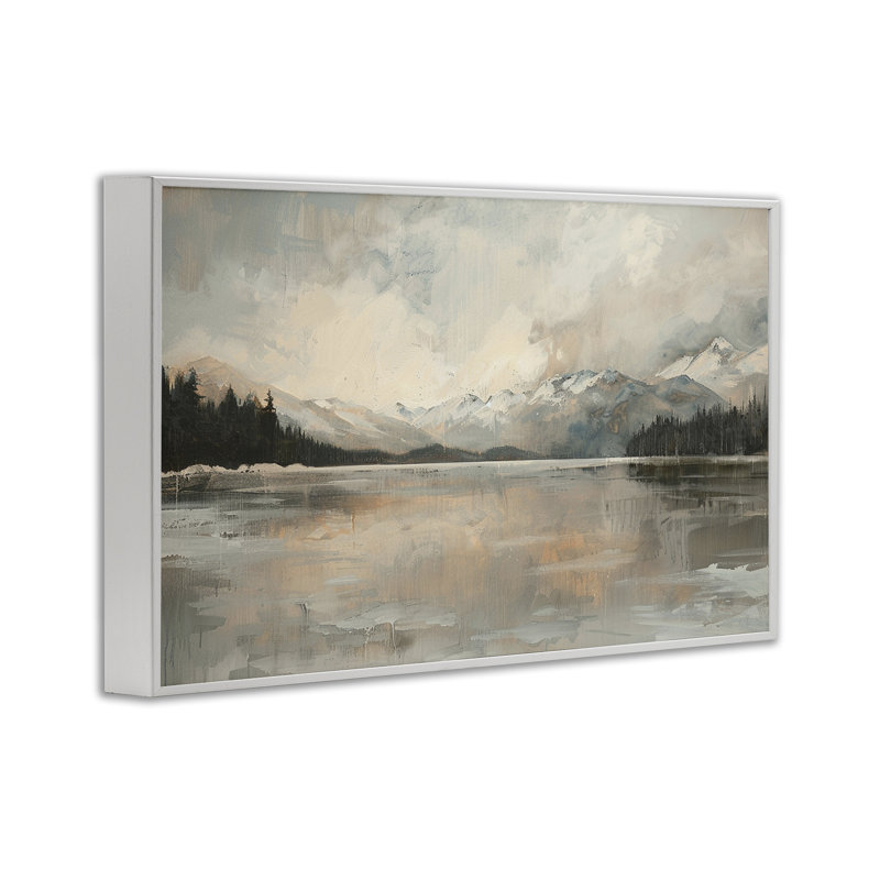  Art du lac gelé, estampe numérique par LSR Design Studio, H 16 po x l 24 po, Estampe numérique encadrée blanc bord de mer