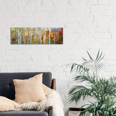 Fall Trees, Shinhodaka, Gifu, Japan - Wrapped Canvas Panoramic Print