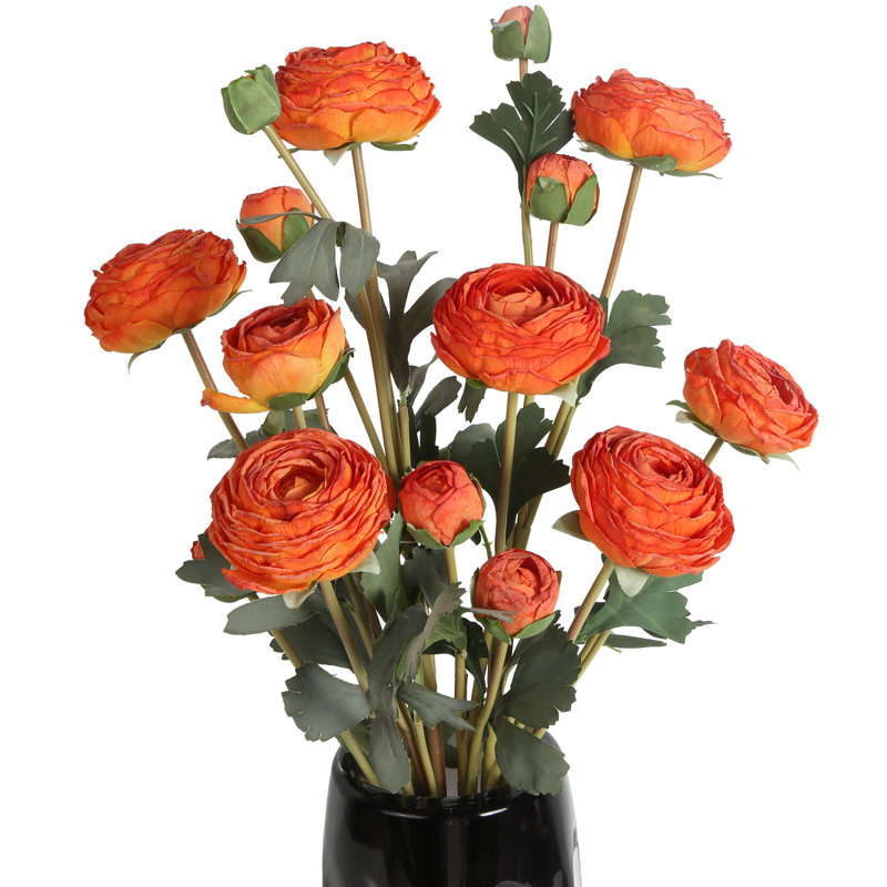 Arrangement floral de longues branches artificielles, Orange