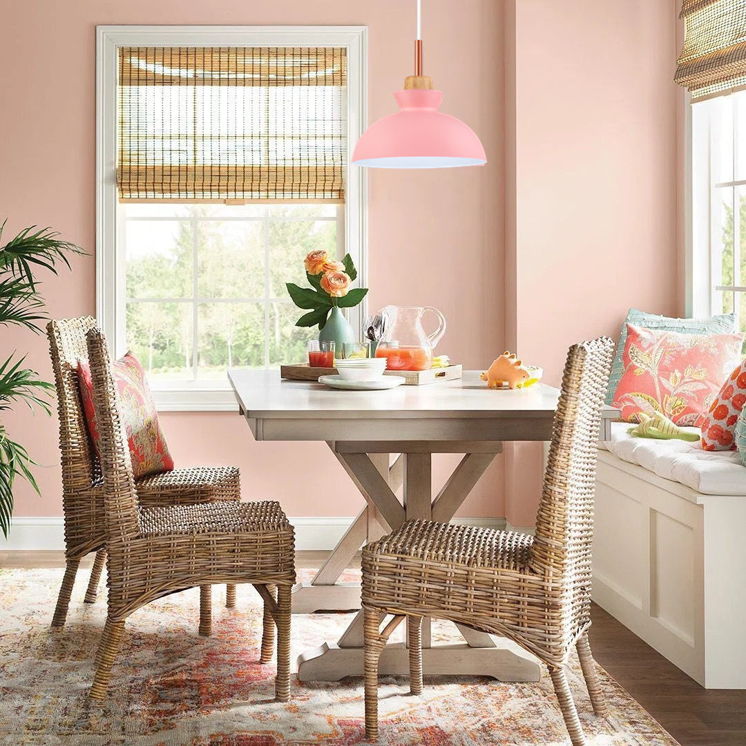 Ozma Dimmable Dome Single Light Pendant, Pink