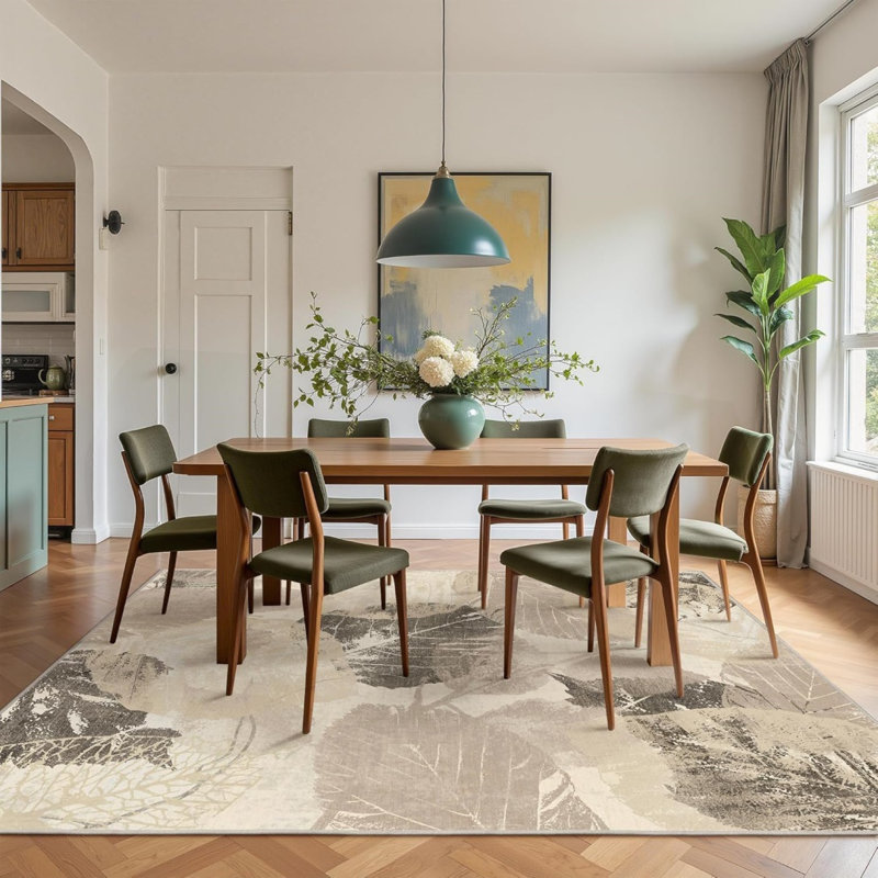 Rectangle 160 cm x 230 cm Floral Area Rug
