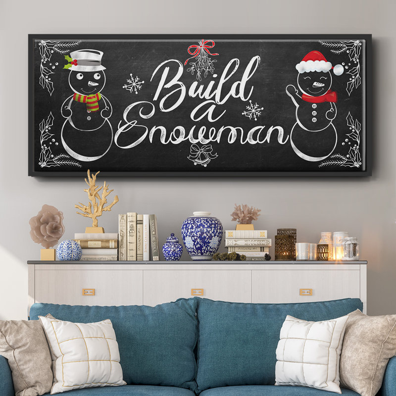 Build a Snowman- Framed Canvas