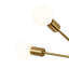 5-Light Sputnik Brass Swirl Linear Semi-Flush Mount Light 