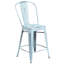 Tabouret de comptoir en métal patiné pour l'intérieur / extérieur de 24 po de hauteur Angelean - noir-620777400-651168264