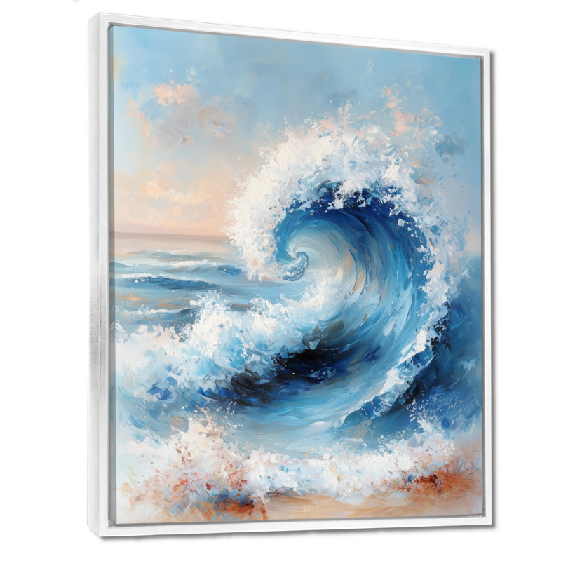 Ayo - art mural toile côtière, Impression encadrée flottante, H 20 po x l 12 po, Blanc