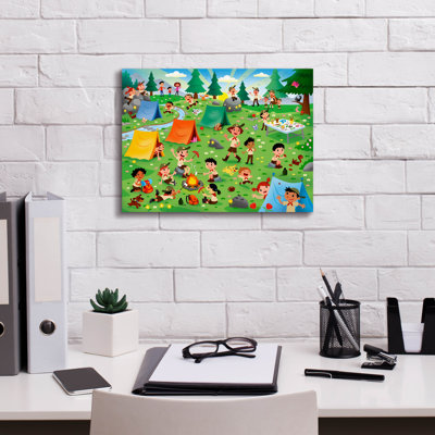 Toile épique Graffiti «Crazy Camp site» par DoodleScapes, 16 po x 12 po