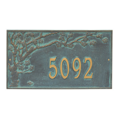 Plaque d'adresse murale 1 ligne Spring Blossom