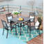 4 - Person Patio Dining Set with Square Table-485989638-485989640