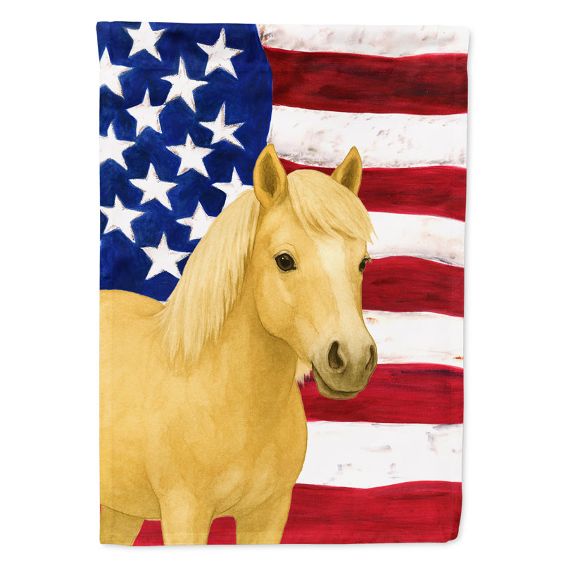 Drapeau de jardin américain Palomino Welsh Pony, Taille du jardin, Cheval - poney gallois - Palomino