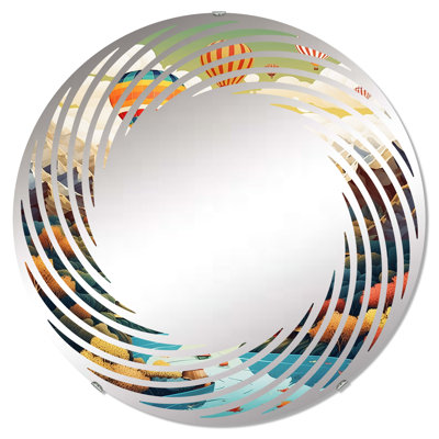 High Flying Fantasy Hot Air Balloon Adventure III - Miroir mural en spirale - MIR113905-Rond