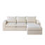 Canapé modulaire en velours côtelé en forme de L de 99 pouces sans os avec trois coussins et soutien pour le cou pour les espaces de vie, coussin éponge à haute résilience à double couche, rembourrage en éponge à densité de rebond lente-1792201025