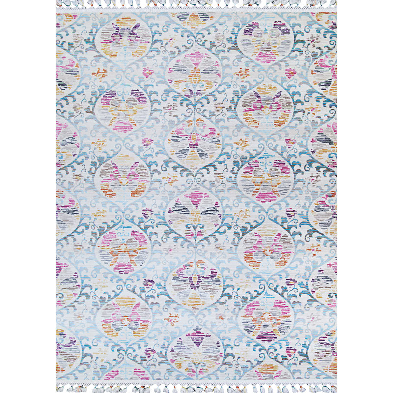 Tapis bleu Marlana, Rectangle 5 pi 3 po x 7 pi 10 po