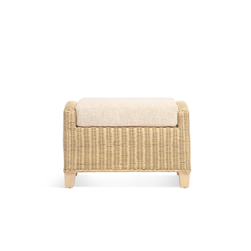 70cm Wide Solid Colour Footstool Ottoman, Cream