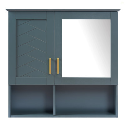 2-In-1 Bathroom Mirror Cabinet, 30 Inch Wall Mounted Medicine Cabinet With Adjustable Shelves & Soft Close Doors, High-Define Mirror With Storage For Bathroom Vanity