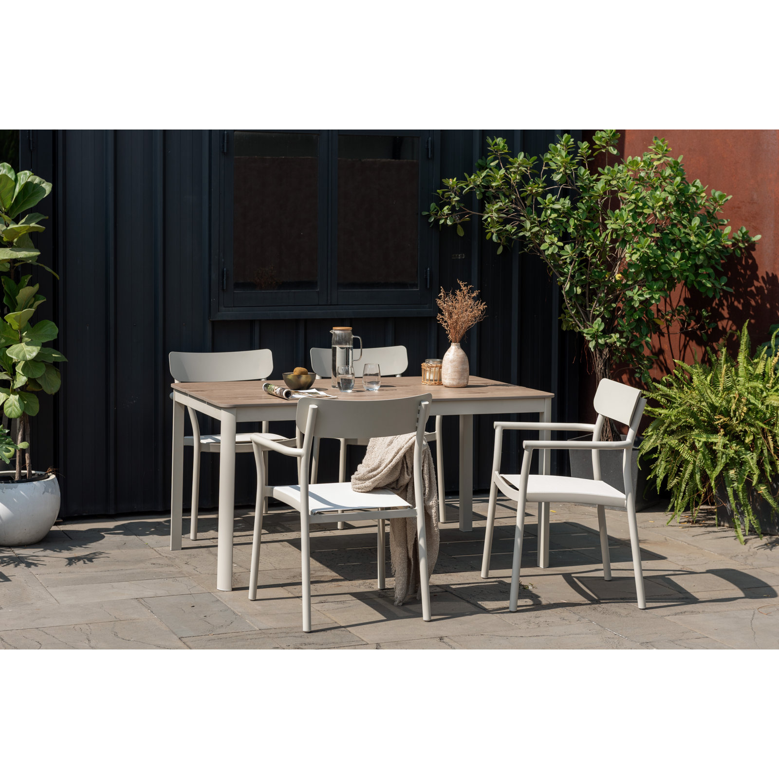 Hernandez Patio Dining Table, 29.5"H x 59" W x 35" D