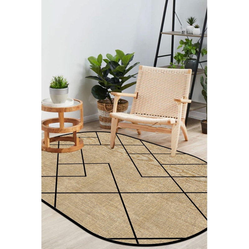 Tapis ovale Oshaï avec envers antidérapant, Ovale 3 pi 11 po x 11 pi 5 po