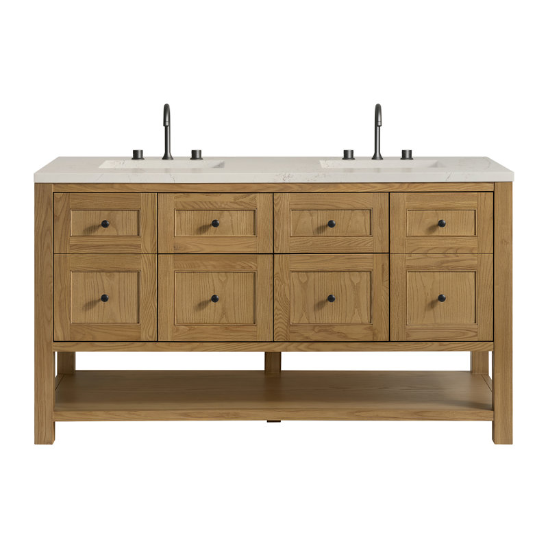 Breckenridge 60'' W Double Vanity, Light Natural Oak, Siberian