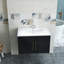 Meuble-lavabo mural avec lavabo à double porte et cintres à fermeture en douceur-544838718