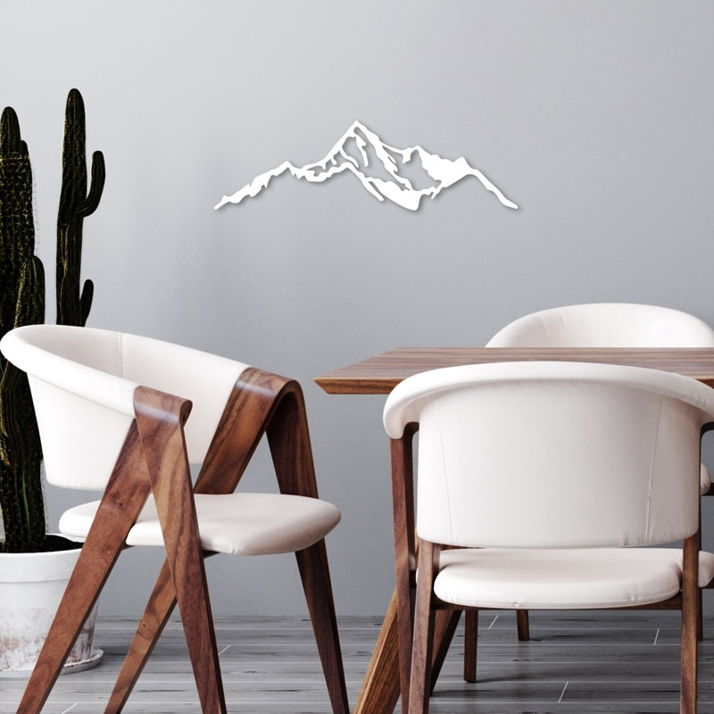 Elegant Decorative Metal Wall Accessory, White Finish, 26.4 x 7.9 inches | 100% Metal, Thickness: 0.06 inches | Lightweight at 0.2 lbs, Easy to Hang | Perfect for Home Decor, Modern Aesthetic & Unique Touch
