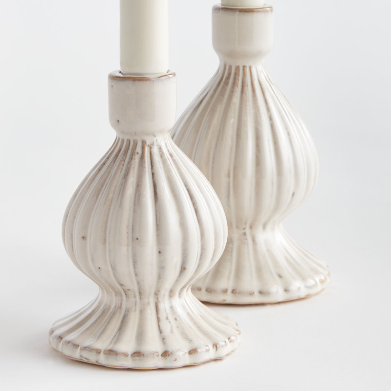 Mela Taper Holders, Cream