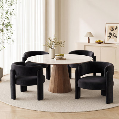 Modern Upholstered Barrel Dining Armchair
