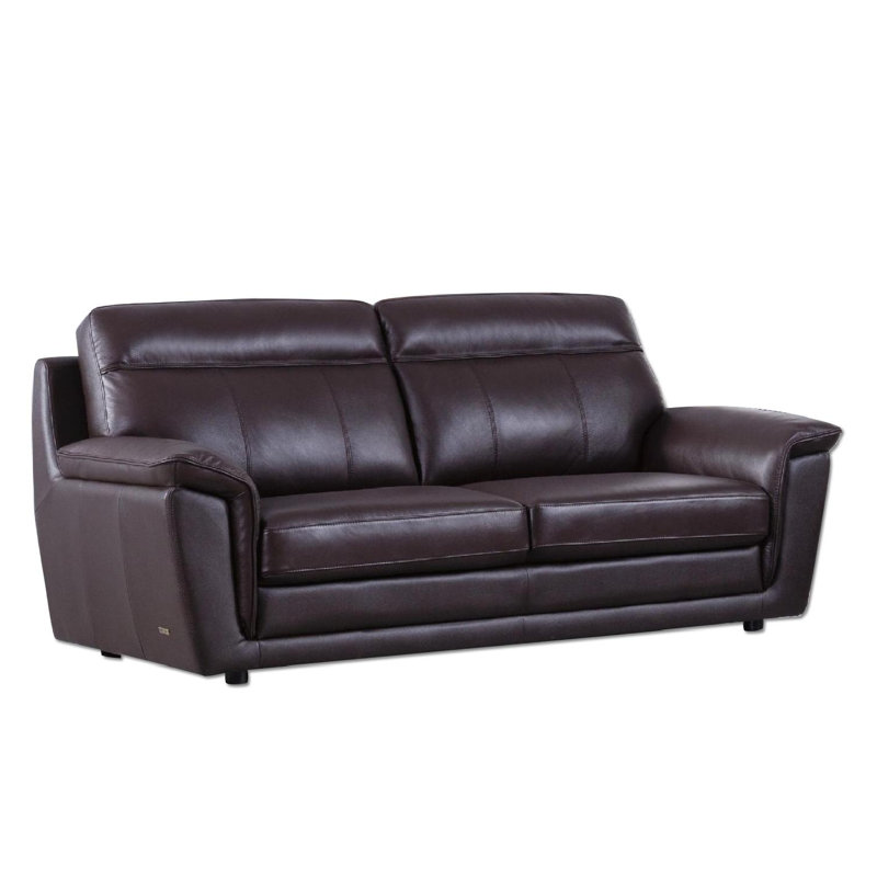 Owen Upholstered 87'' Sofa, Brown Leather Match