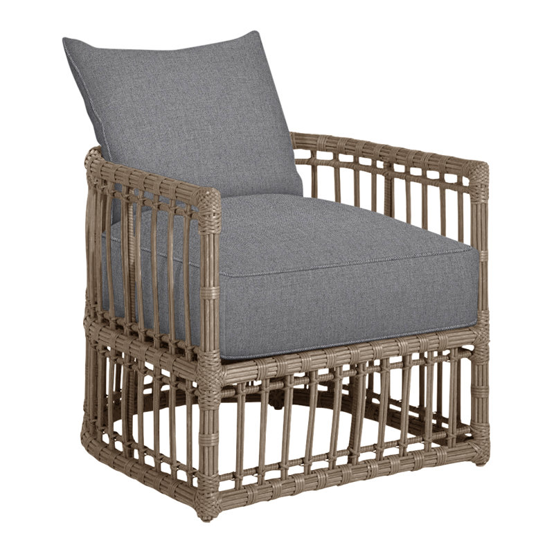 Newport Arm Chair with Cushions, Newport #66 Burlap, Welt, Verona Mist