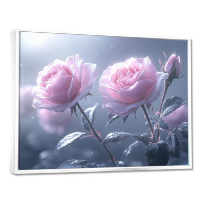 Ikrar lavande roses en fleurs dans la matinée II - roses, art mural
