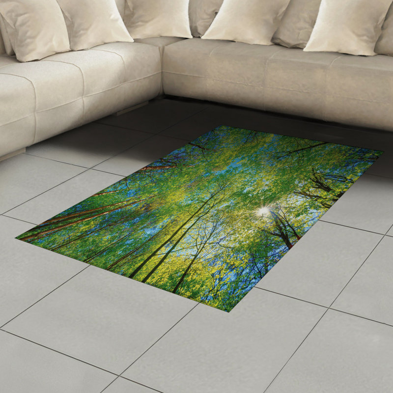 Scenery High Density Long Fiber Poly Threads Decorative Area Rug Carpet, Rectangle 4' x 5'8"