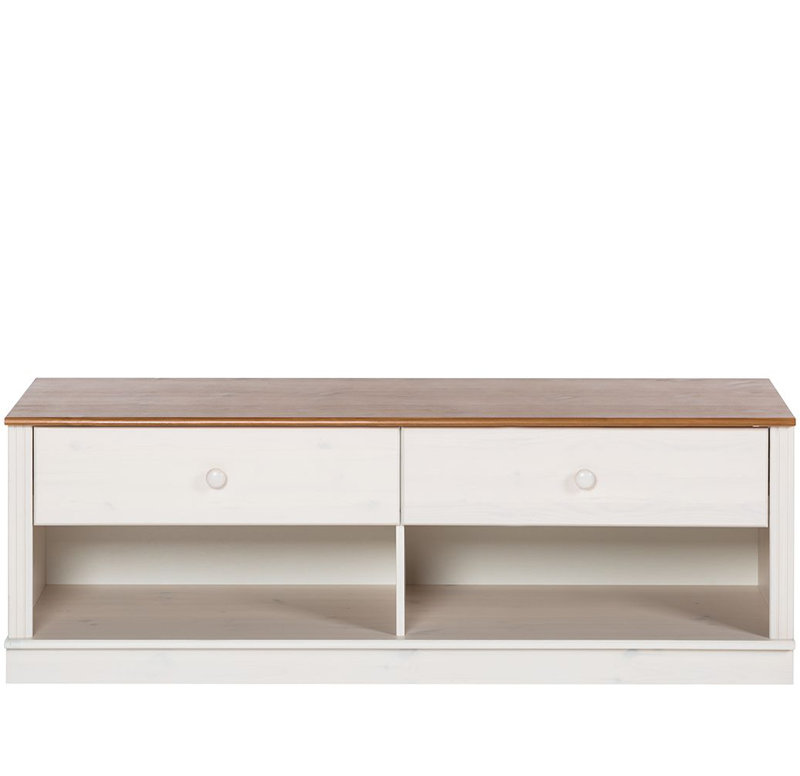 Aloisa TV Stand, White/Natural