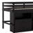 Twin Size Loft Bed with 4 Drawers, Underneath Cabinet and Shelves-96378226