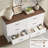 6-Drawer Dresser 52"W Double Dresser With Walnut Brown Top Panel