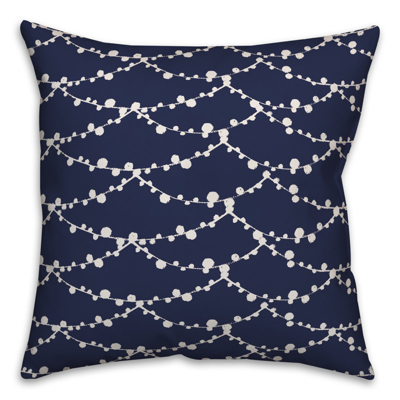  Coussin Bubble, 16 po x 1 po, Bleu marine