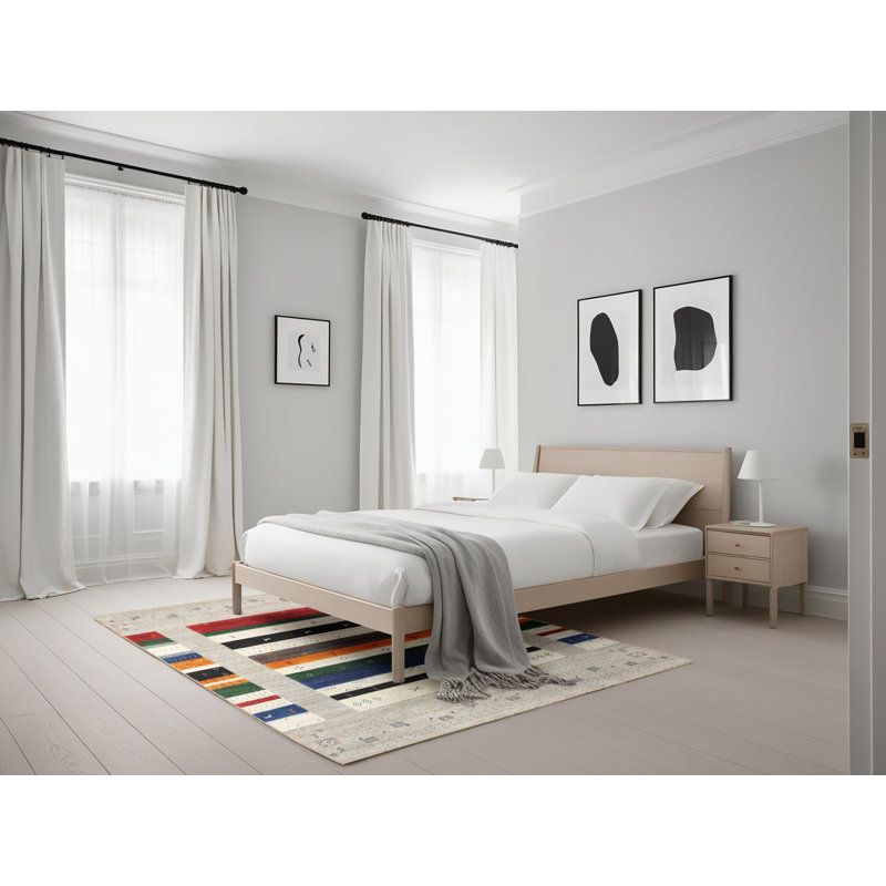 Tapis beige / rouge Bjarni, Rectangle 5 pi x 7 pi