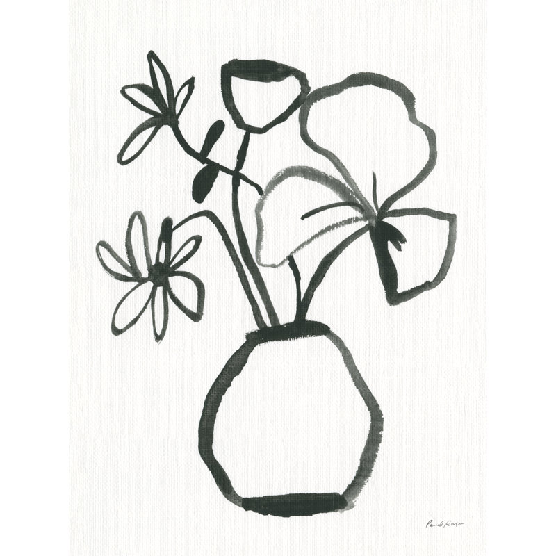 Croquis floral II sur toile, H 48 po x l 36 po x P 1,25 po
